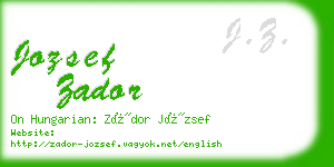 jozsef zador business card